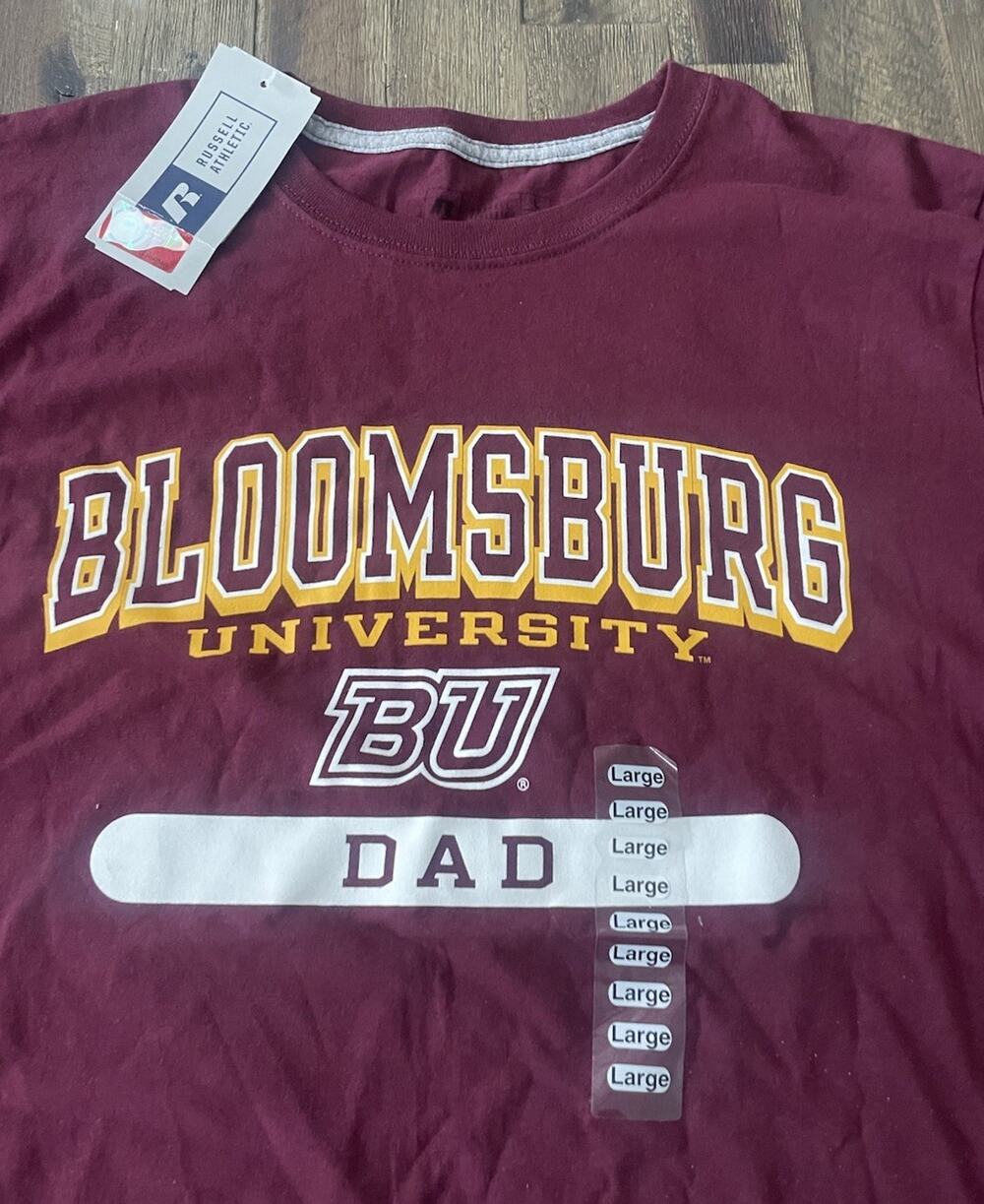 Bloomsburg University Dad T-Shirt Russell Athletic *New w/ Tags* BU